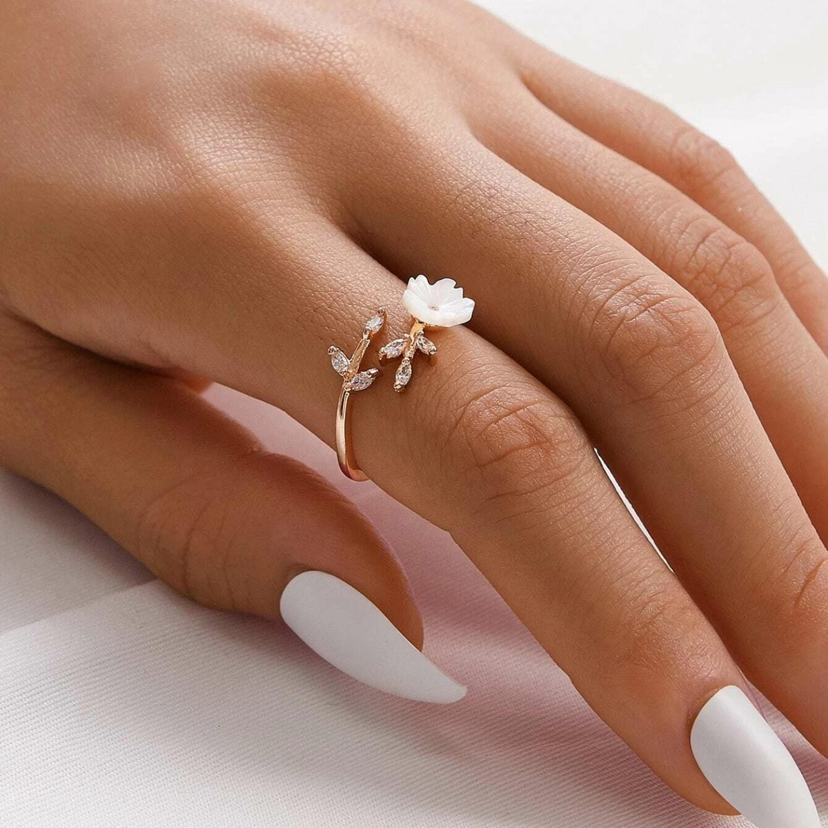 Wildflower Ring - Shell Crystal Petal Ring