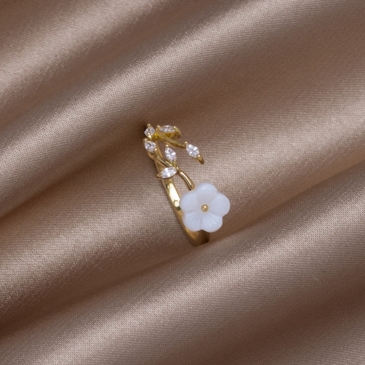 Wildflower Ring - Shell Crystal Petal Ring