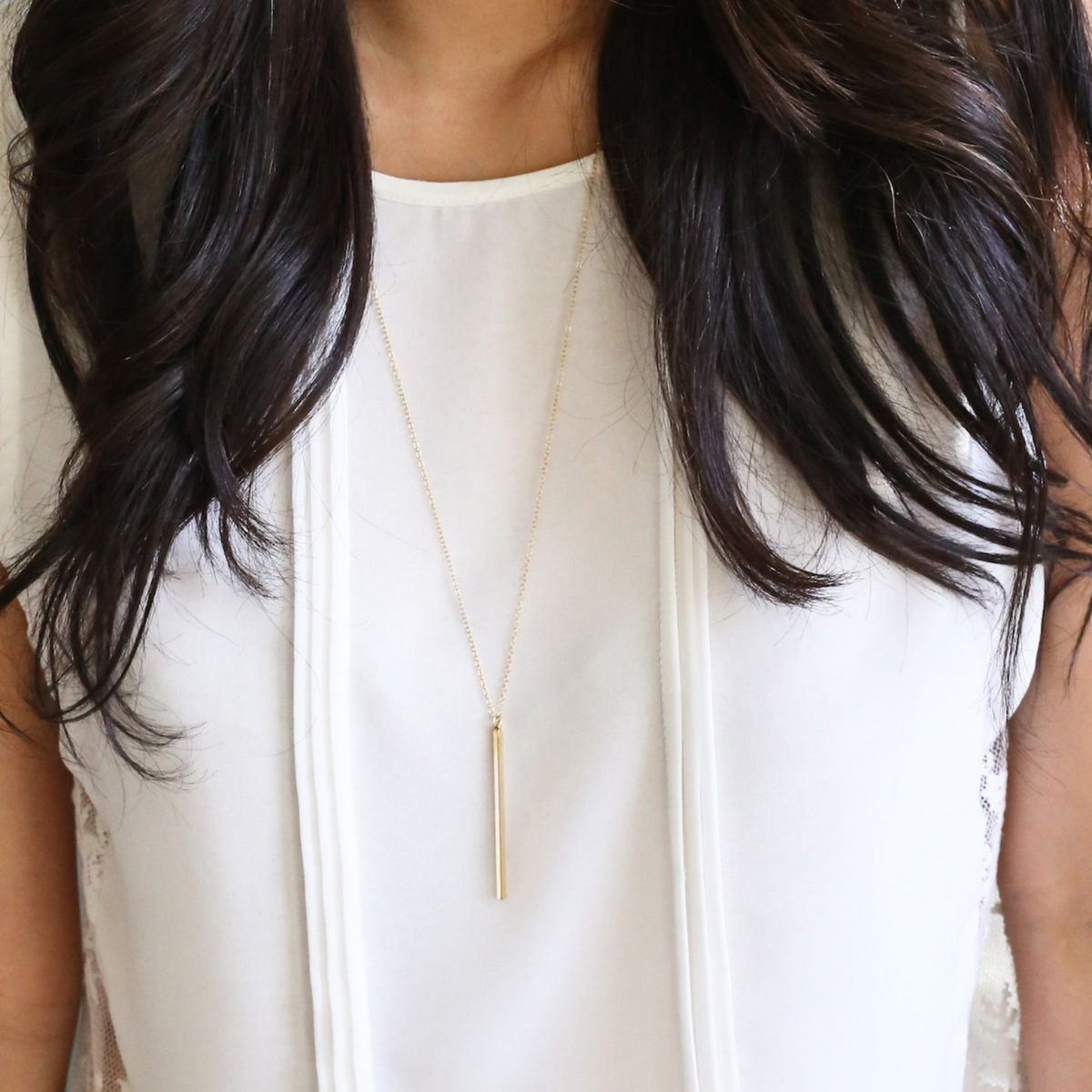 Stylish Bar Necklace - Vertical Bar Pendant