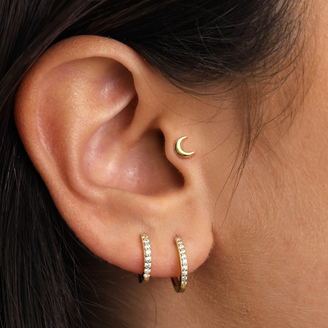 Moon Earrings - Small Moon Studs