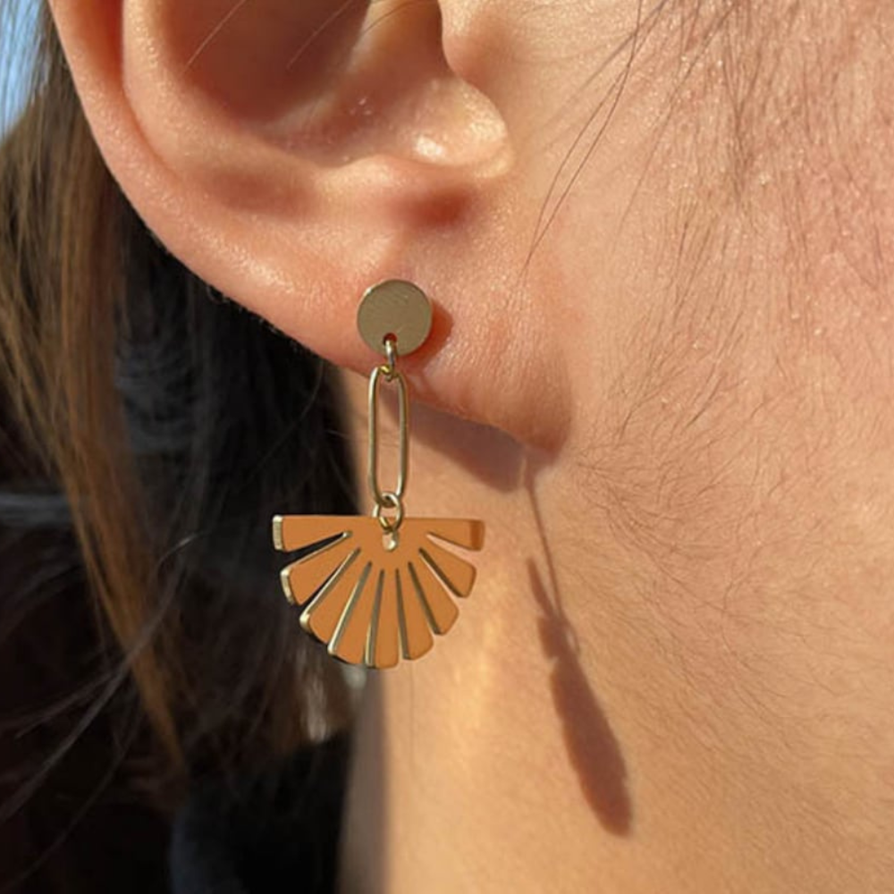 Flower Drop Earrings - Fan Earrings