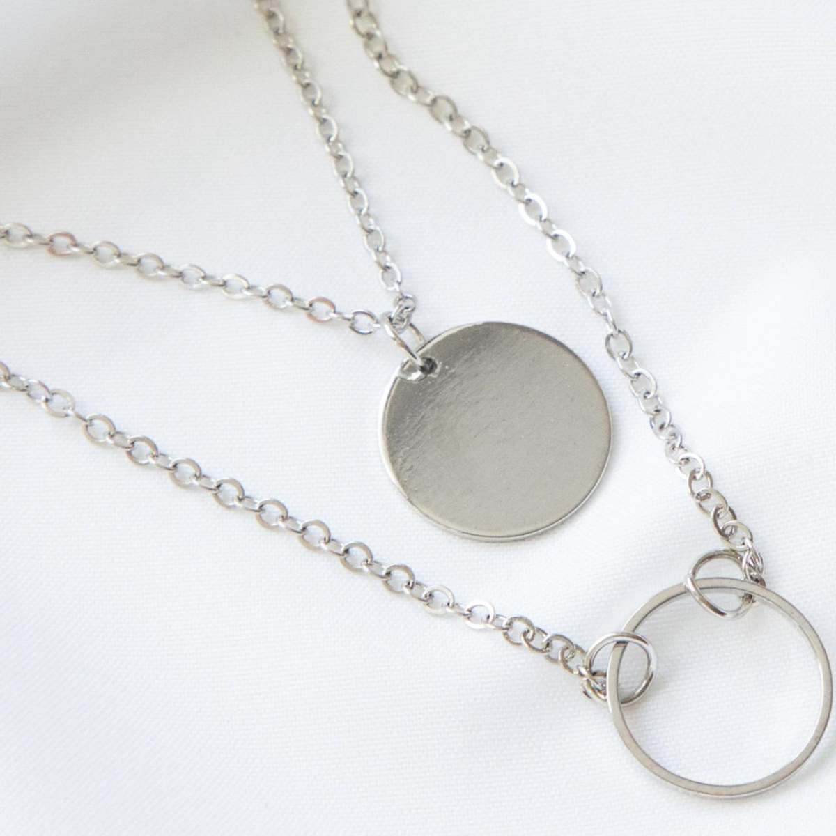 Round Pendant - Multi-Layered Necklace