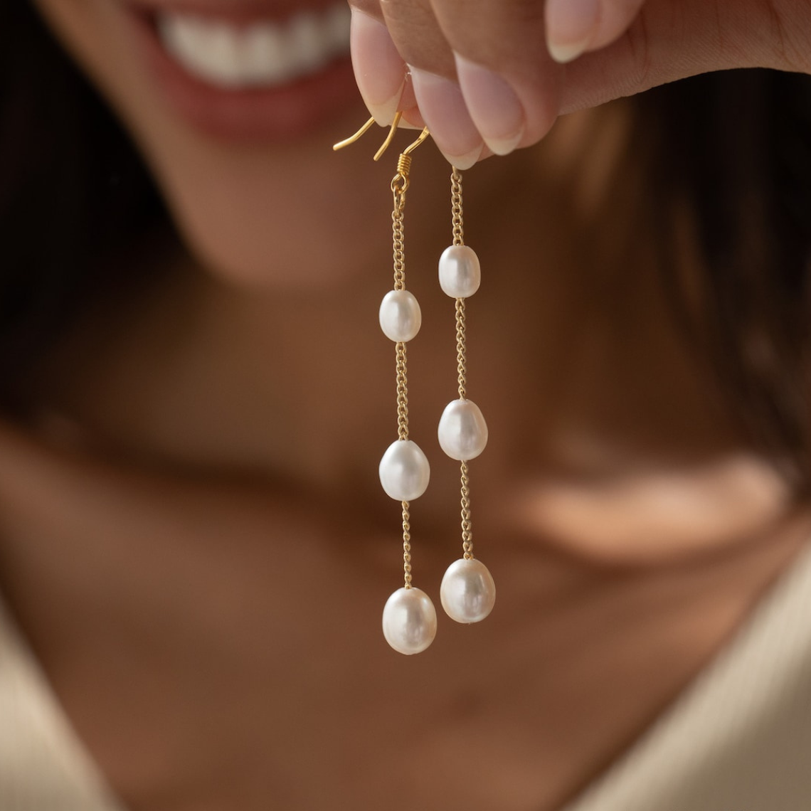Varied Pearl Drops - Dangling Earrings