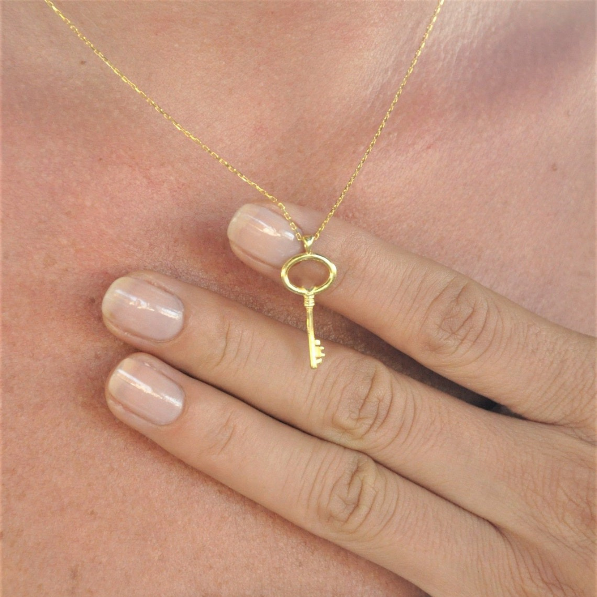 Gold Keychain - Necklace with Lock