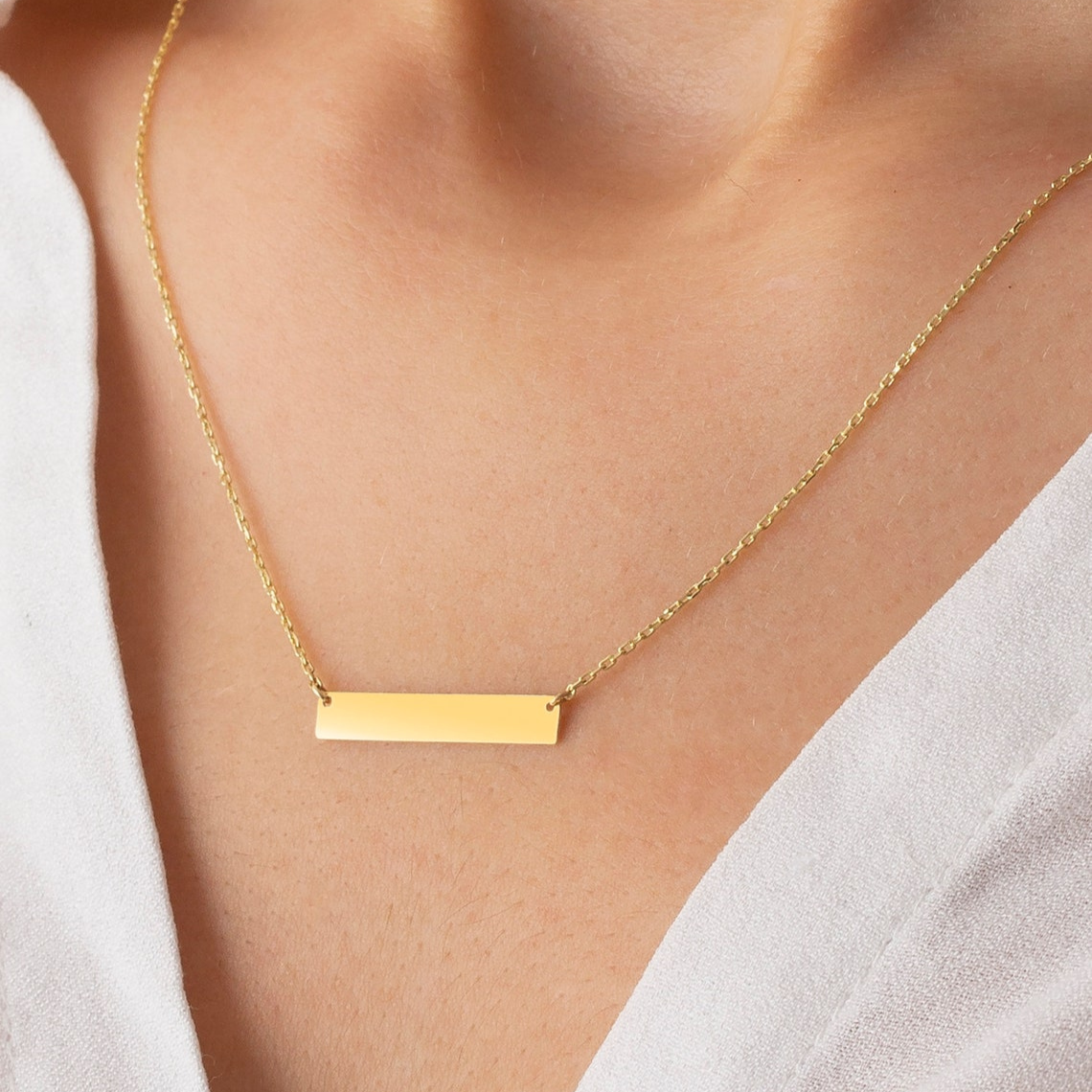 Personalized Bar Pendant - Custom Bar Pendant