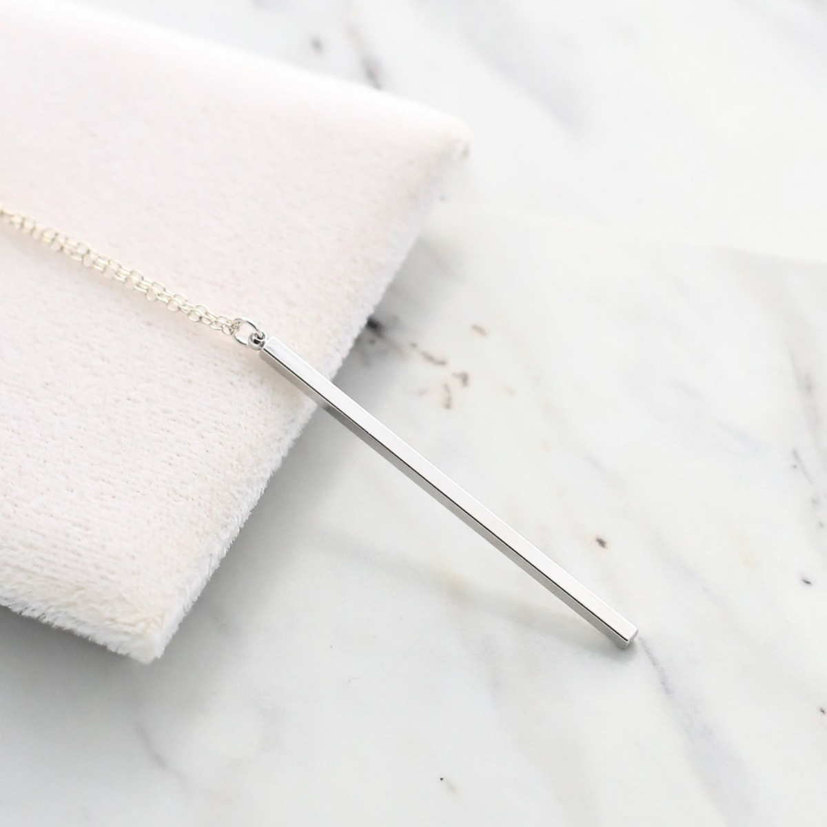 Stylish Bar Necklace - Vertical Bar Pendant