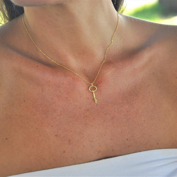 Gold Keychain - Necklace with Lock