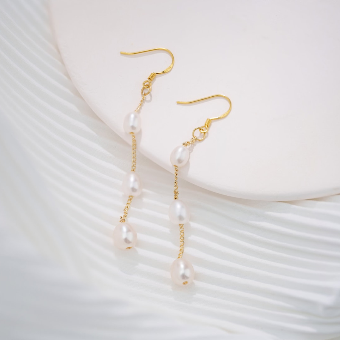 Varied Pearl Drops - Dangling Earrings