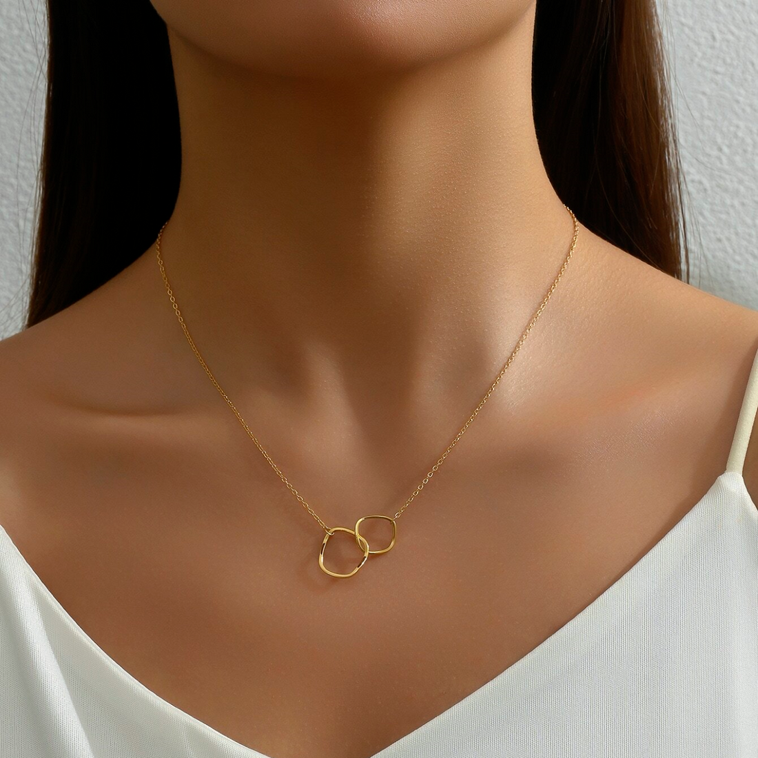 Double Bow Necklace - Interconnected Pendant