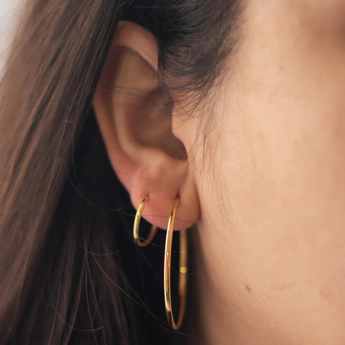 Featherlight Hoops - Gold and Silver Earring Set (4 Pieces)