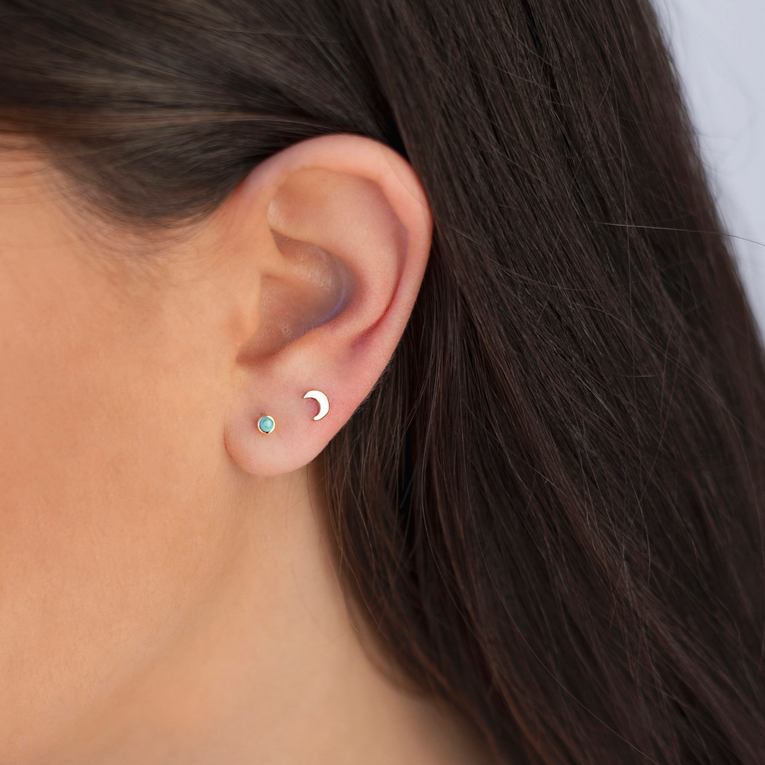 Moon Earrings - Small Moon Studs