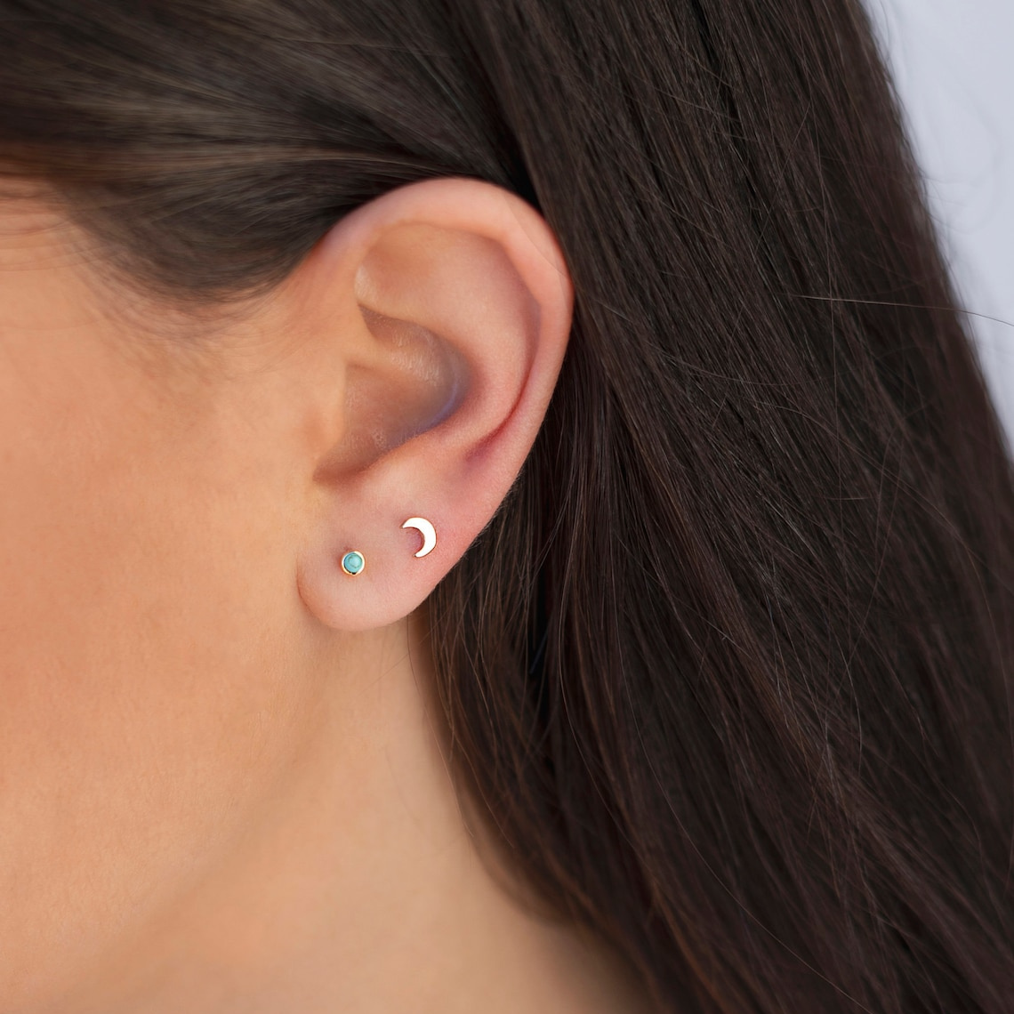 Moon Earrings - Small Moon Studs