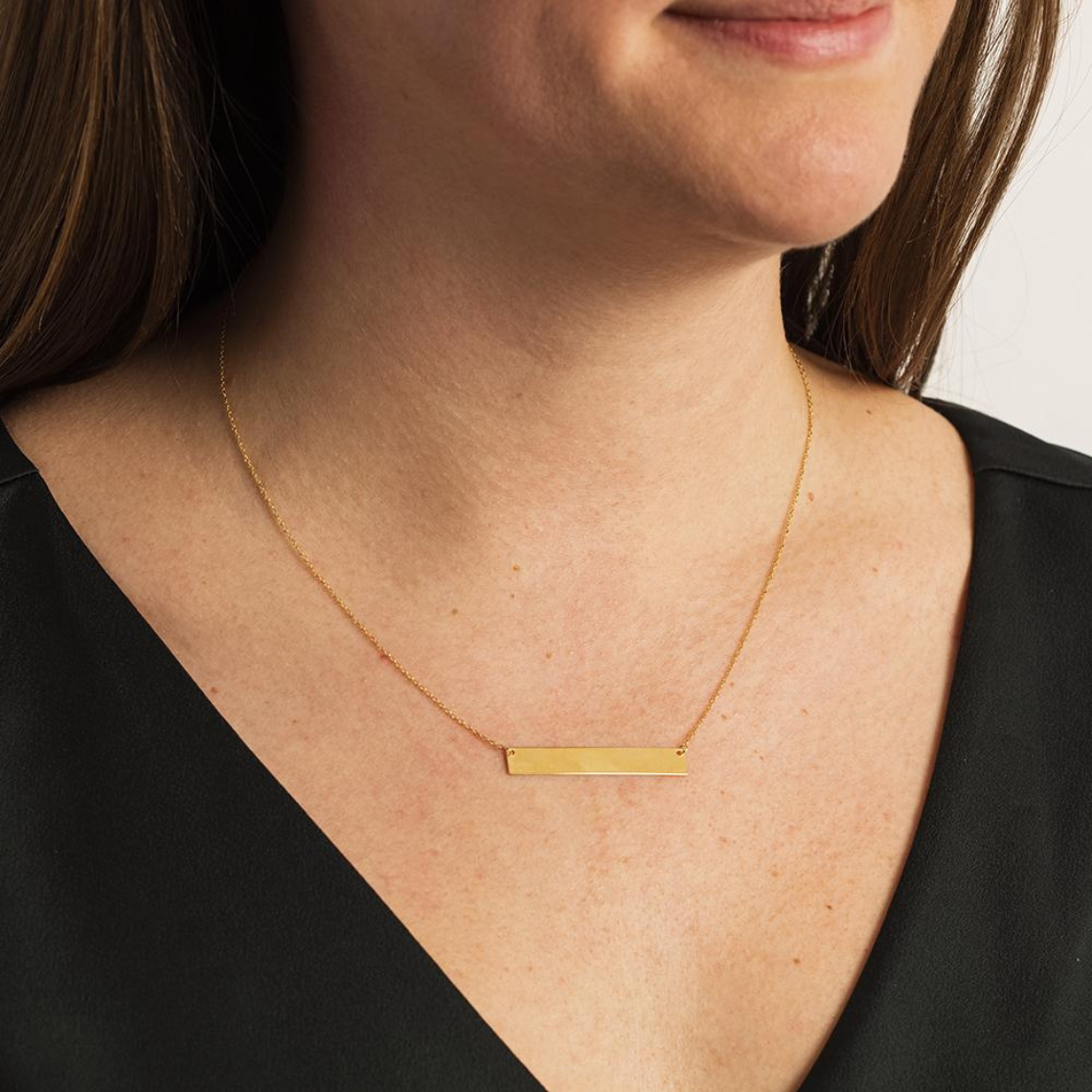 Personalized Bar Pendant - Custom Bar Pendant