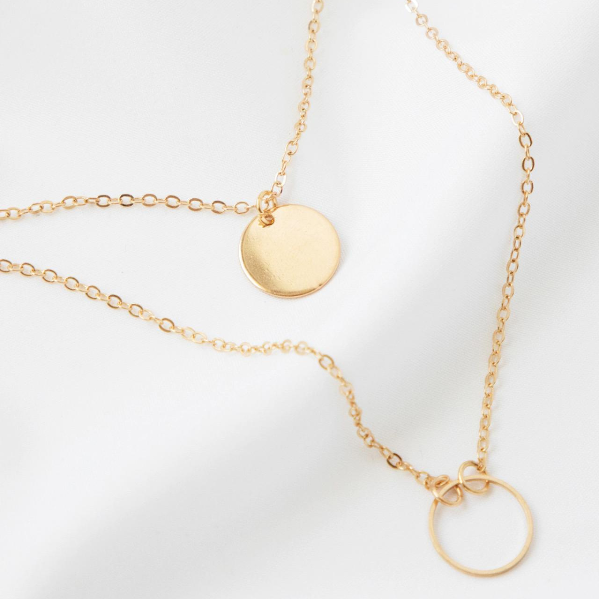 Round Pendant - Multi-Layered Necklace