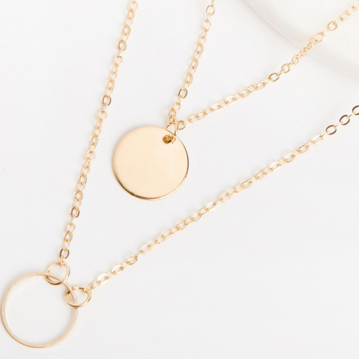 Round Pendant - Multi-Layered Necklace