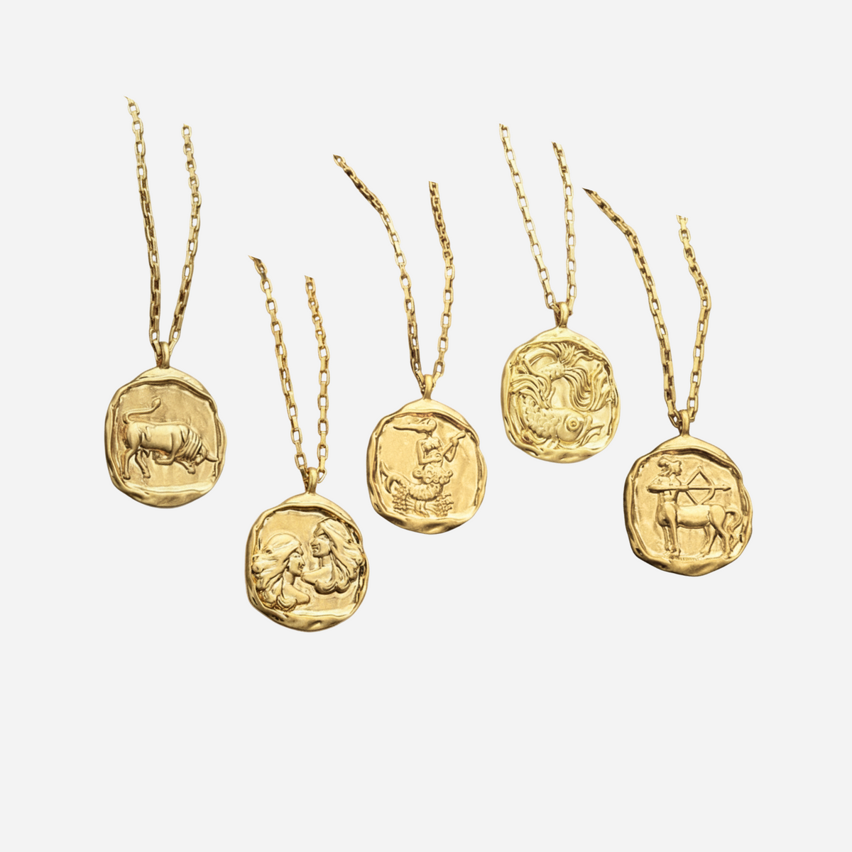 Zeki – Zodiac Medallion Necklace in Gold