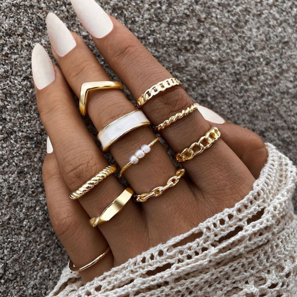 10 pieces stylish rings - Trendy Mix & Match Rings