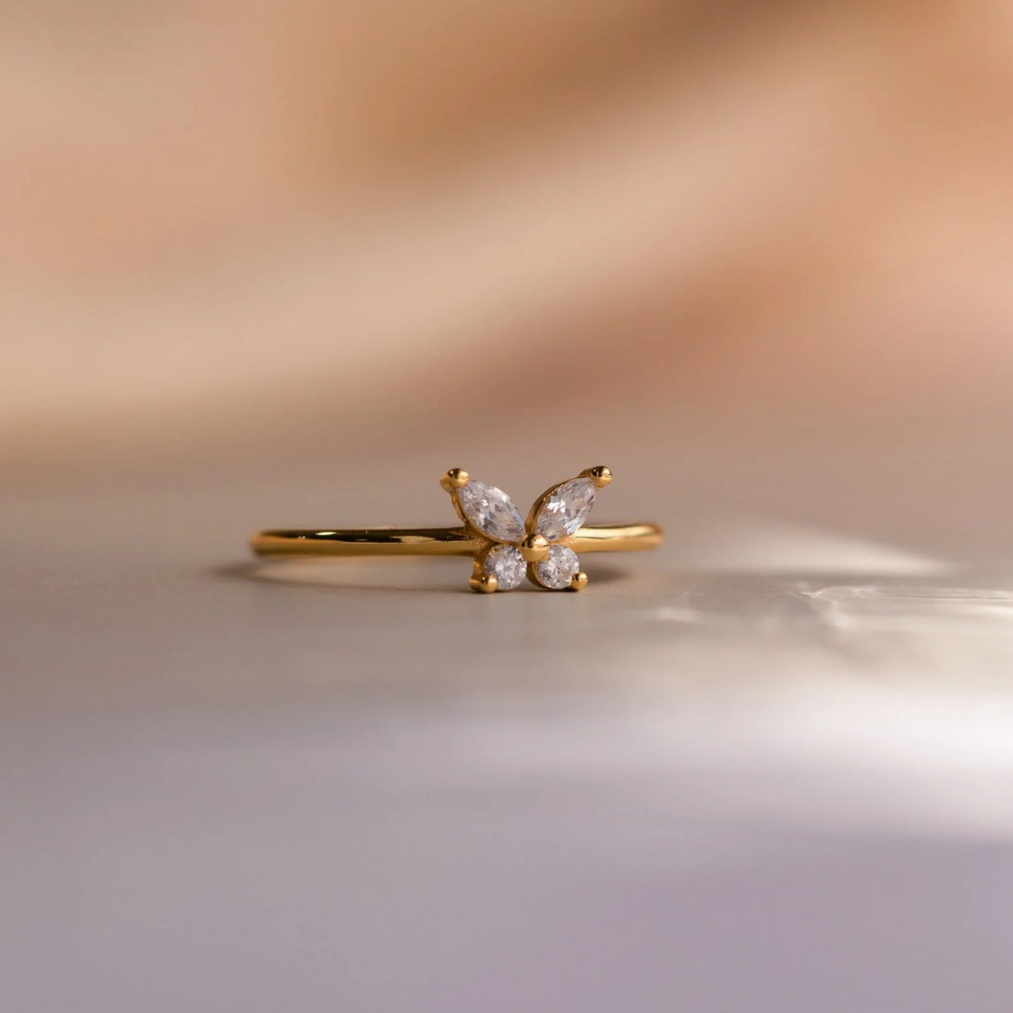 Diamond Butterfly - Elegant Butterfly Ring
