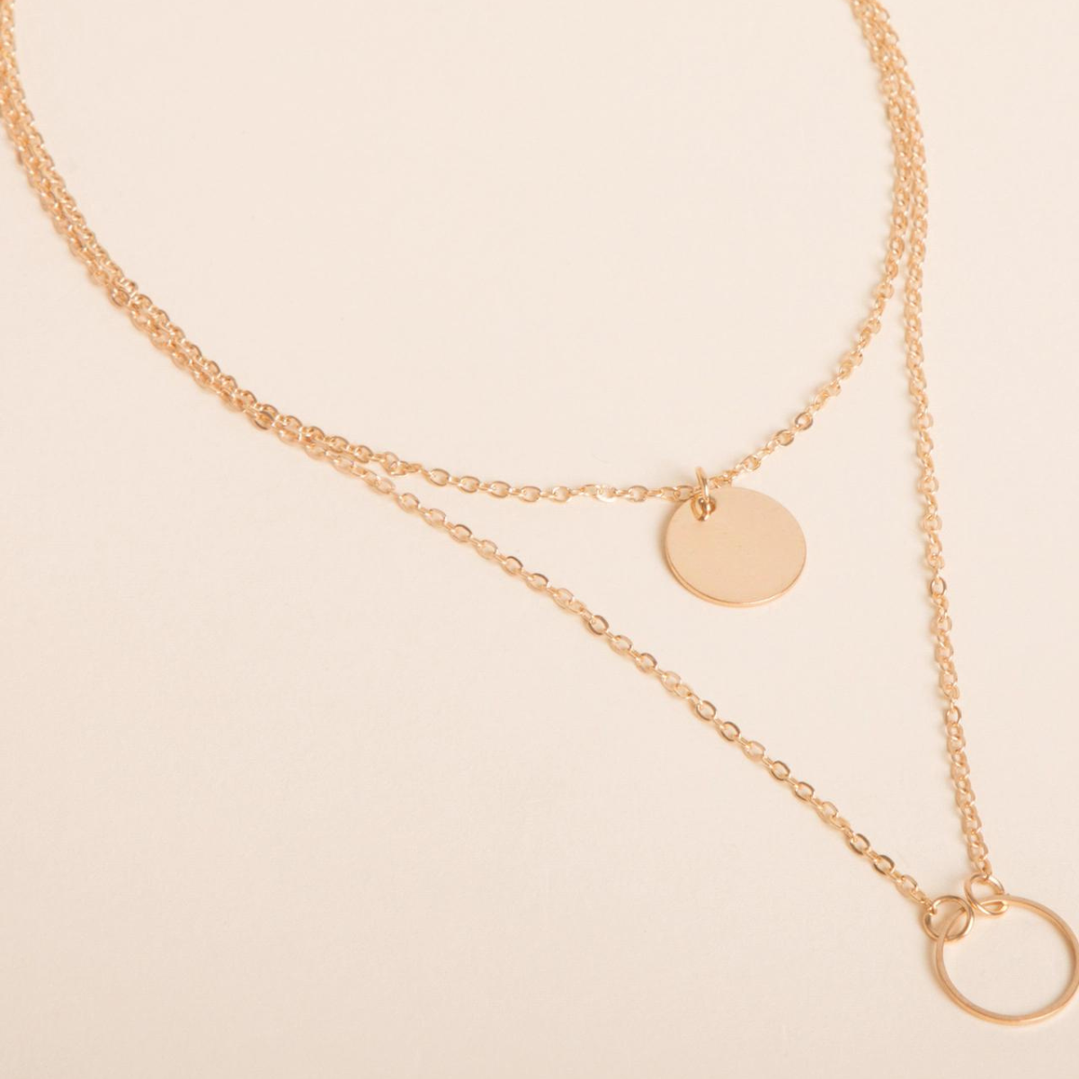 Round Pendant - Multi-Layered Necklace