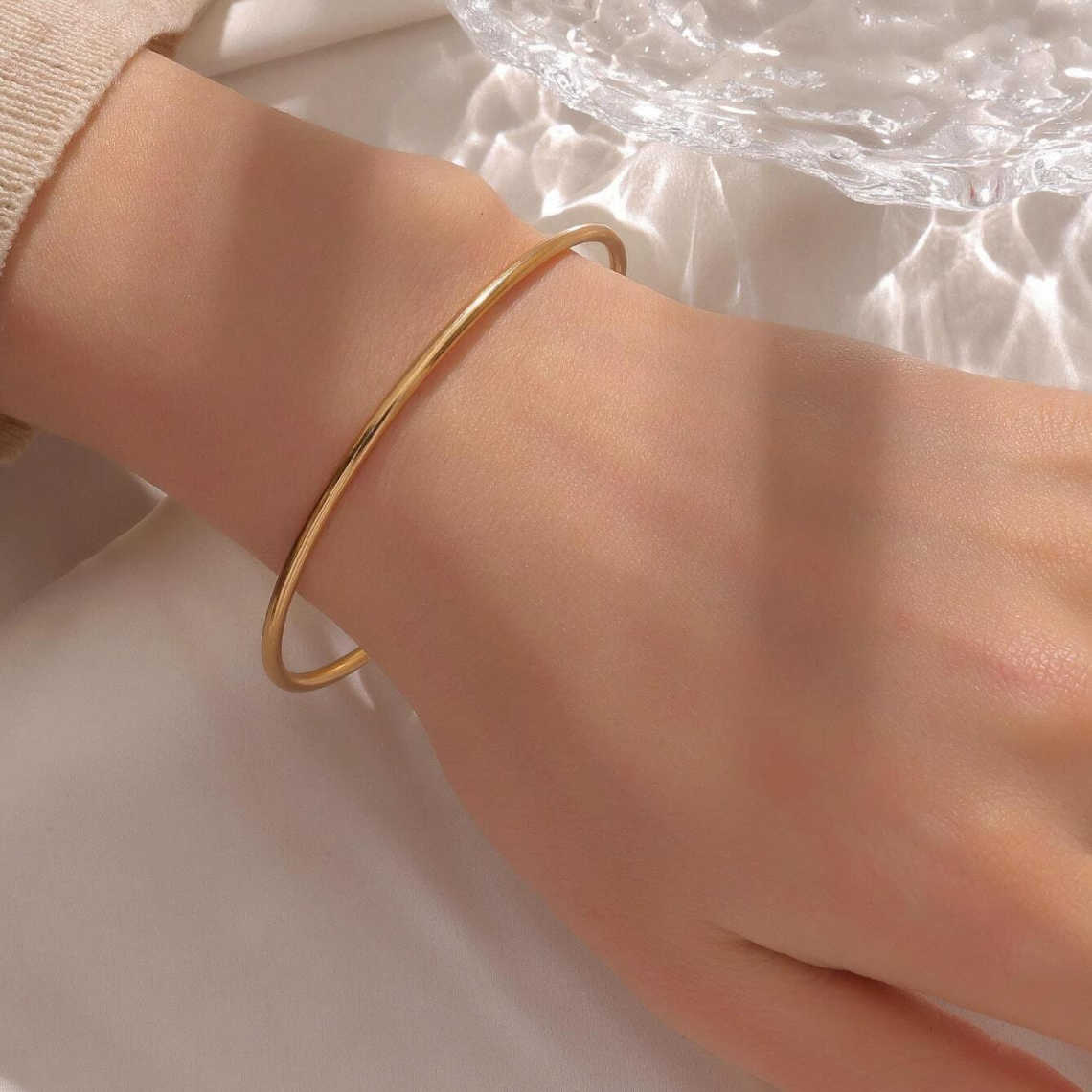 Timeless Bangle - Gold Slip-On Bracelet
