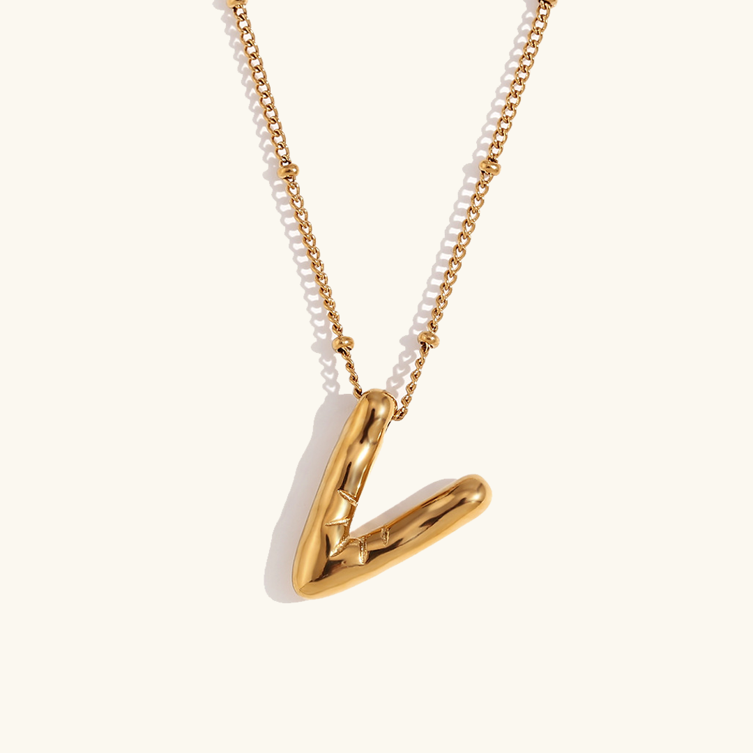 Balloon Gold Initials Necklace