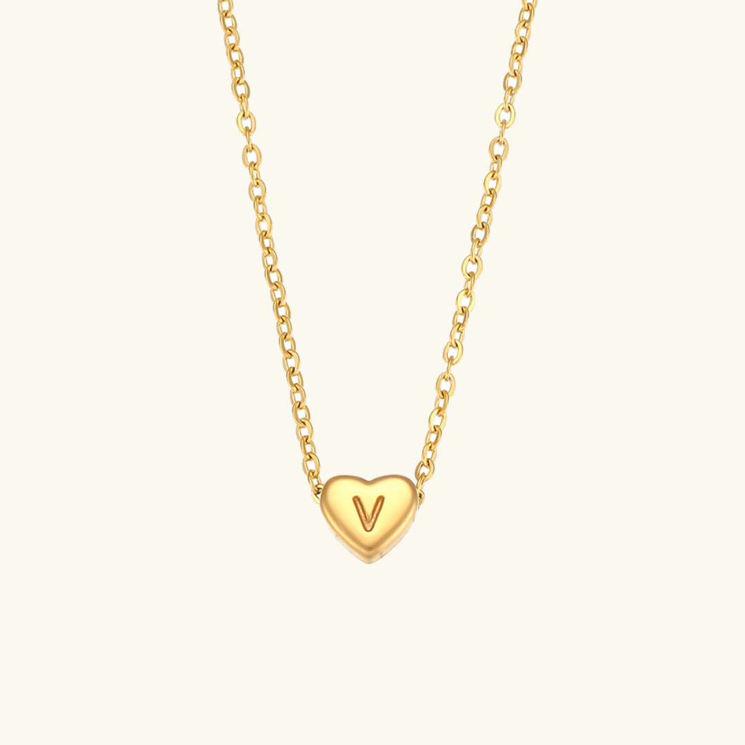 Heart - Initial Gold Necklace