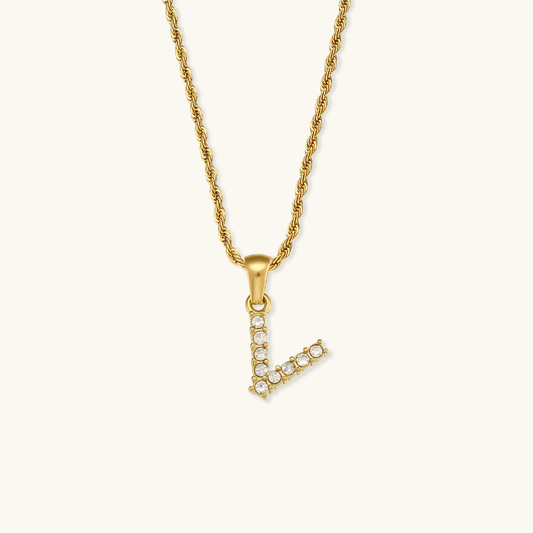 Maeve - Necklace featuring diamonds and letter initials