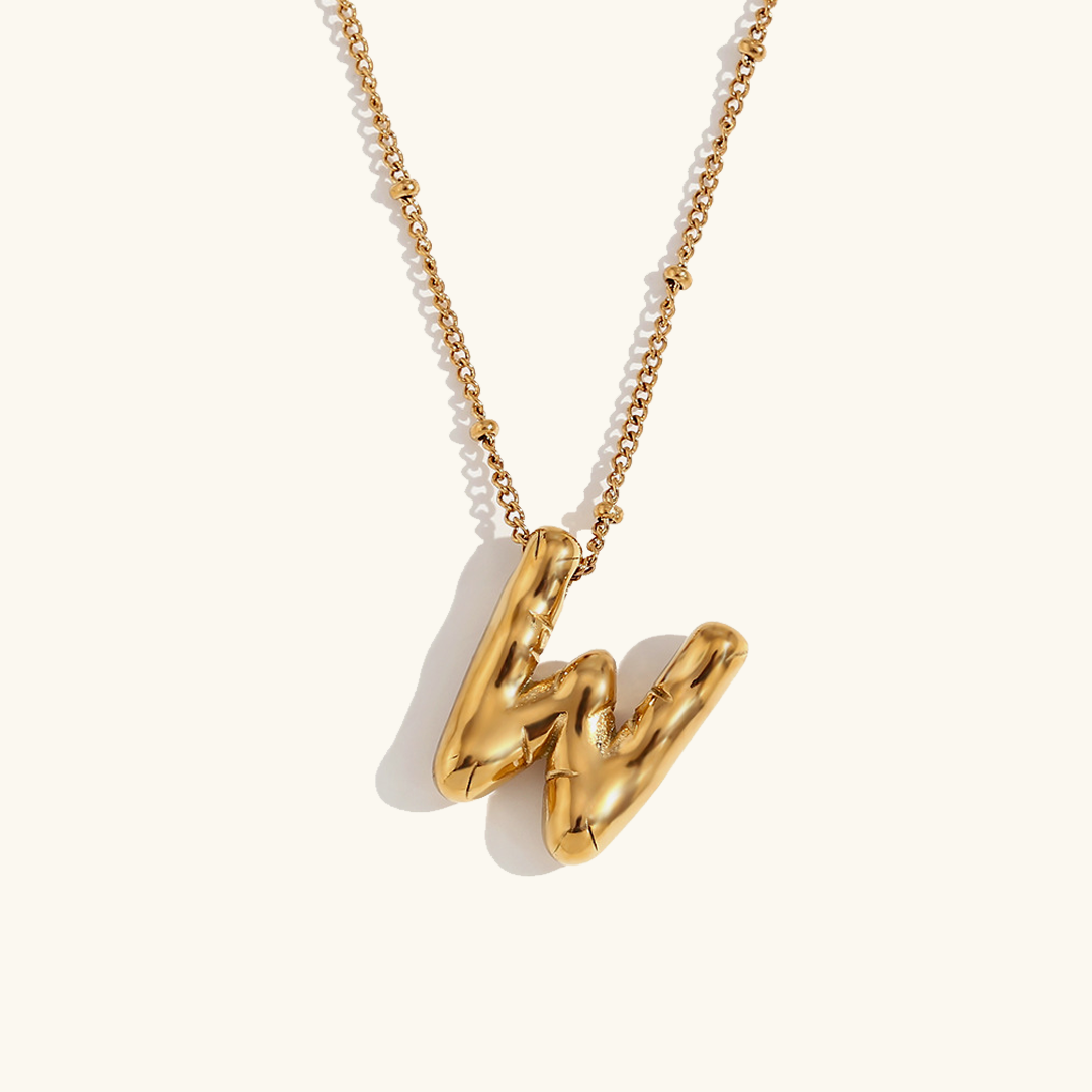 Balloon Gold Initials Necklace