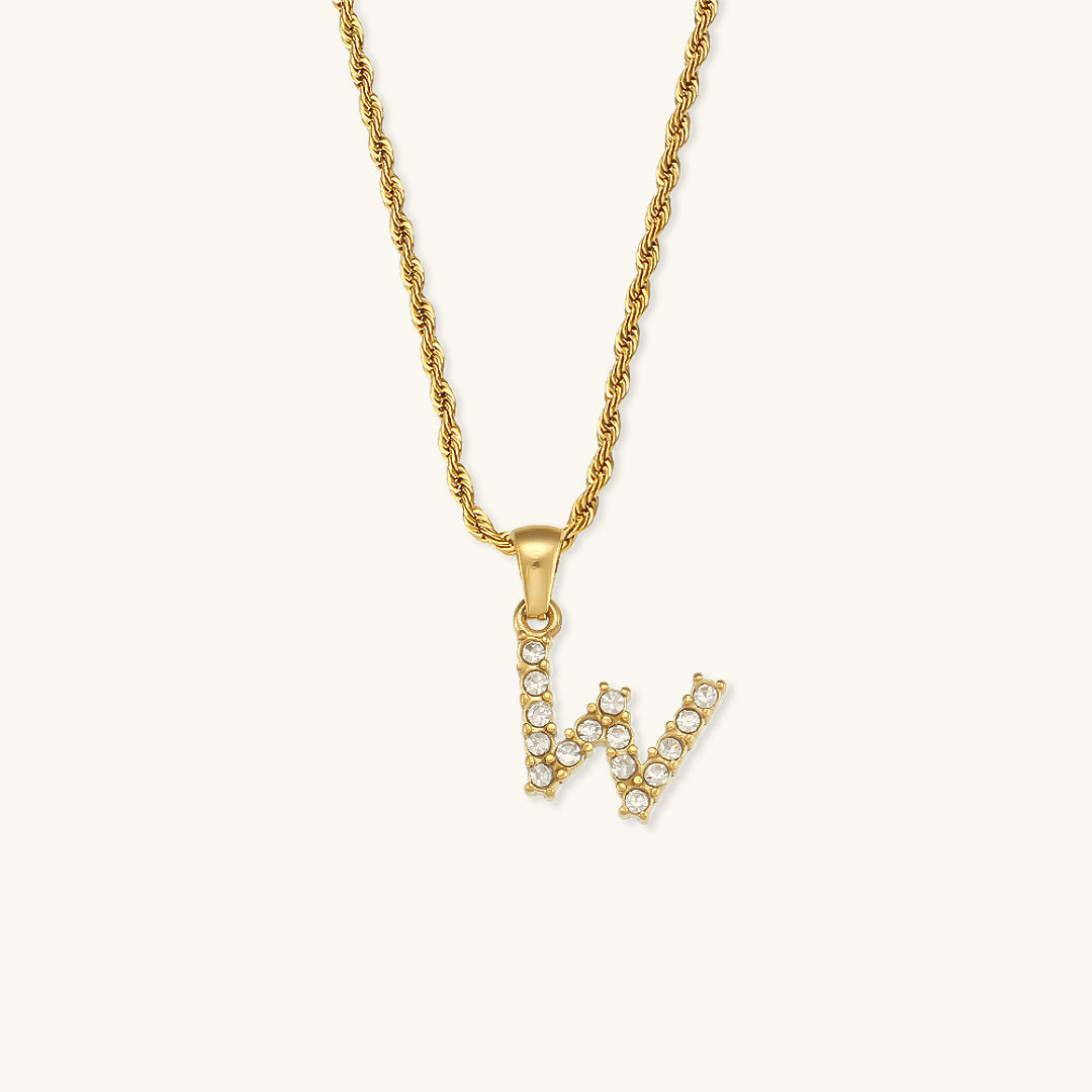 Maeve - Necklace featuring diamonds and letter initials