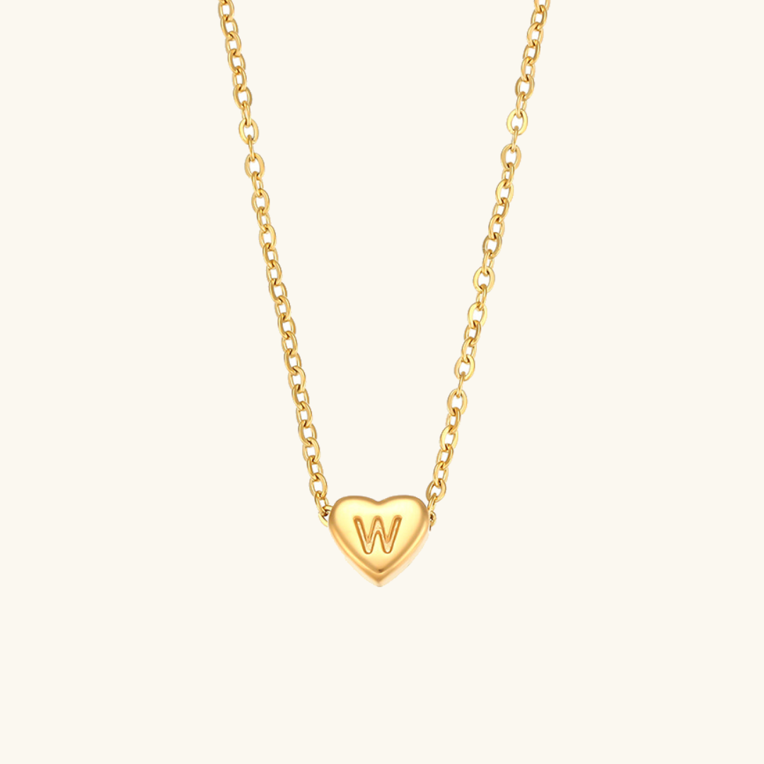 Heart - Initial Gold Necklace