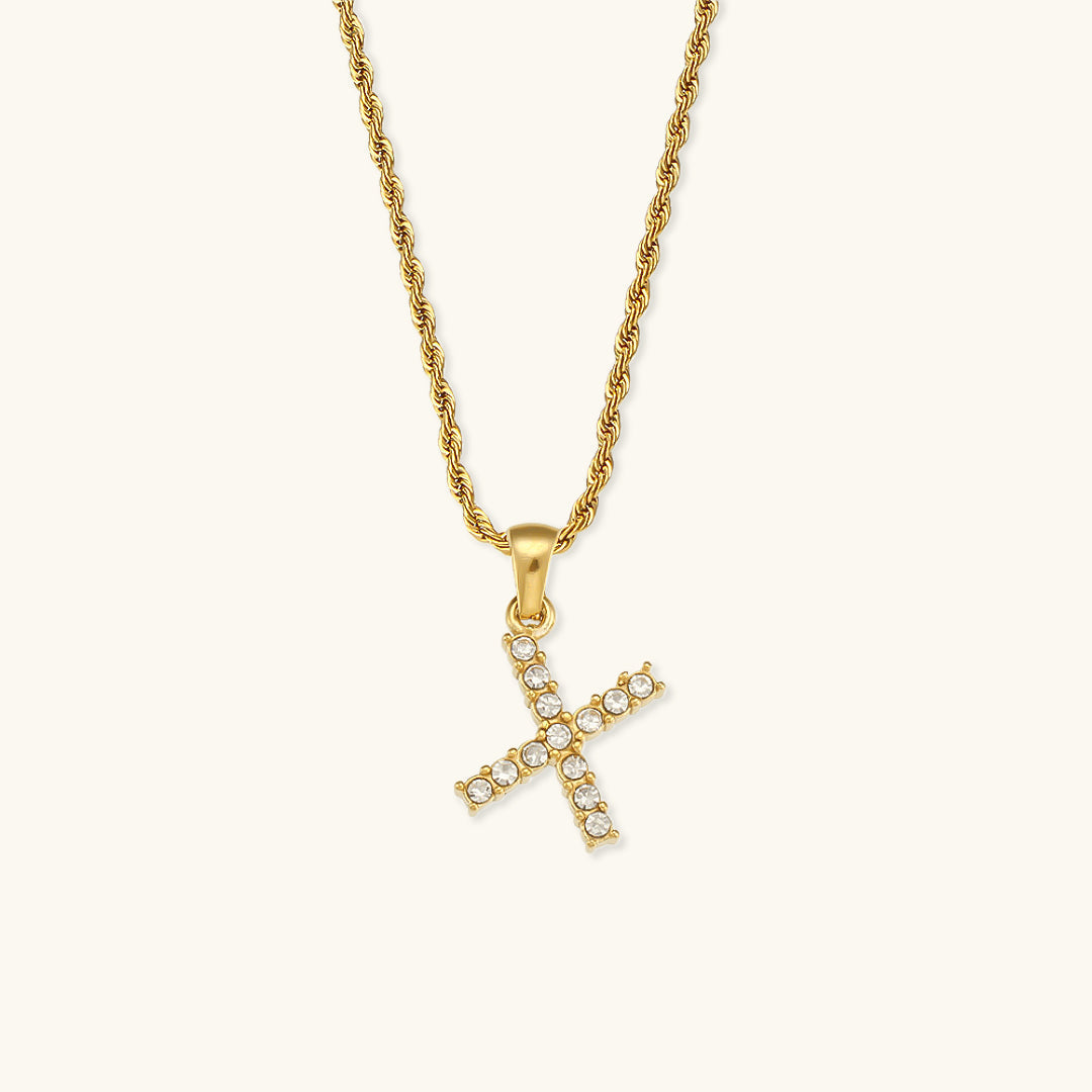 Maeve - Necklace featuring diamonds and letter initials