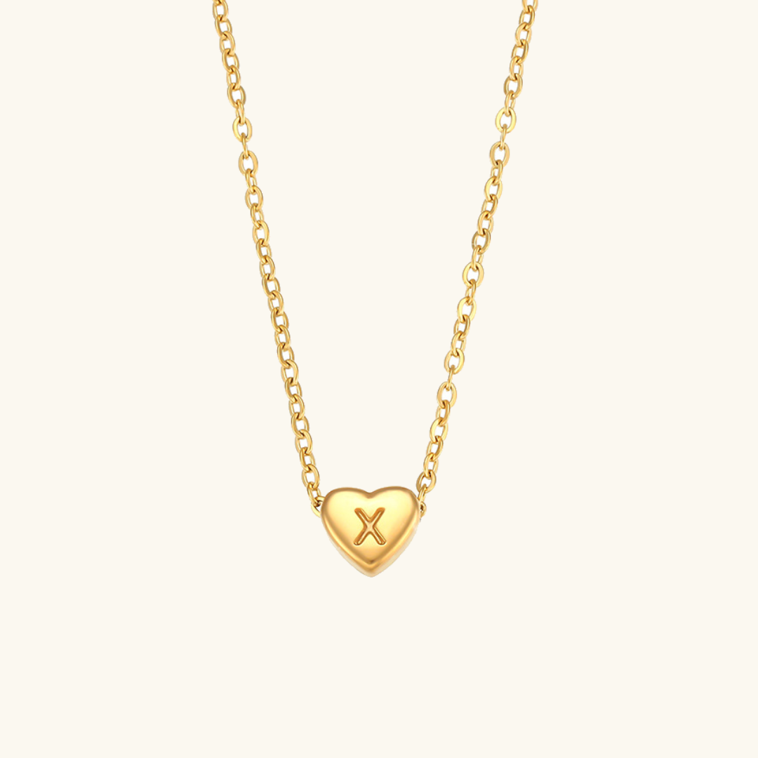 Heart - Initial Gold Necklace