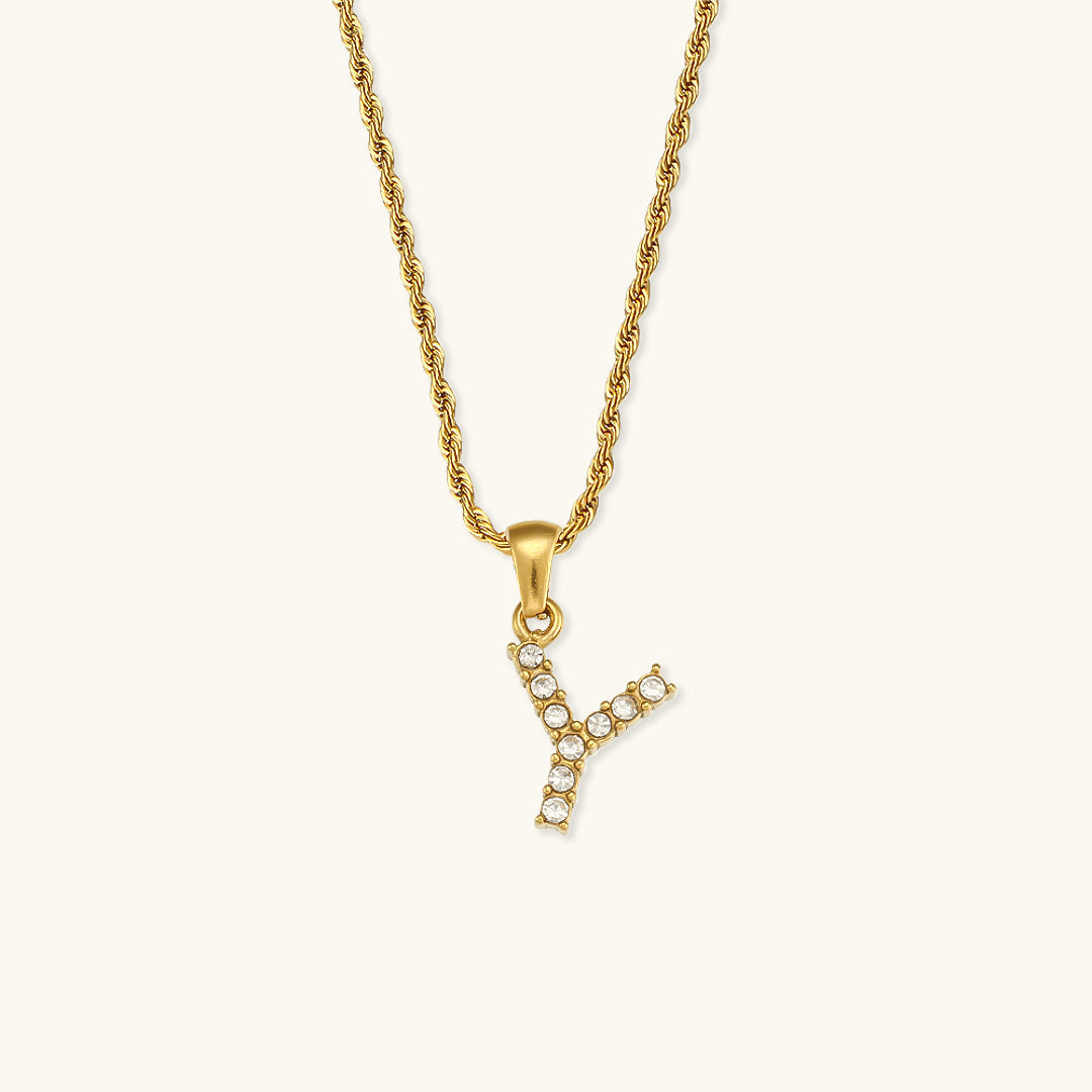 Maeve - Necklace featuring diamonds and letter initials