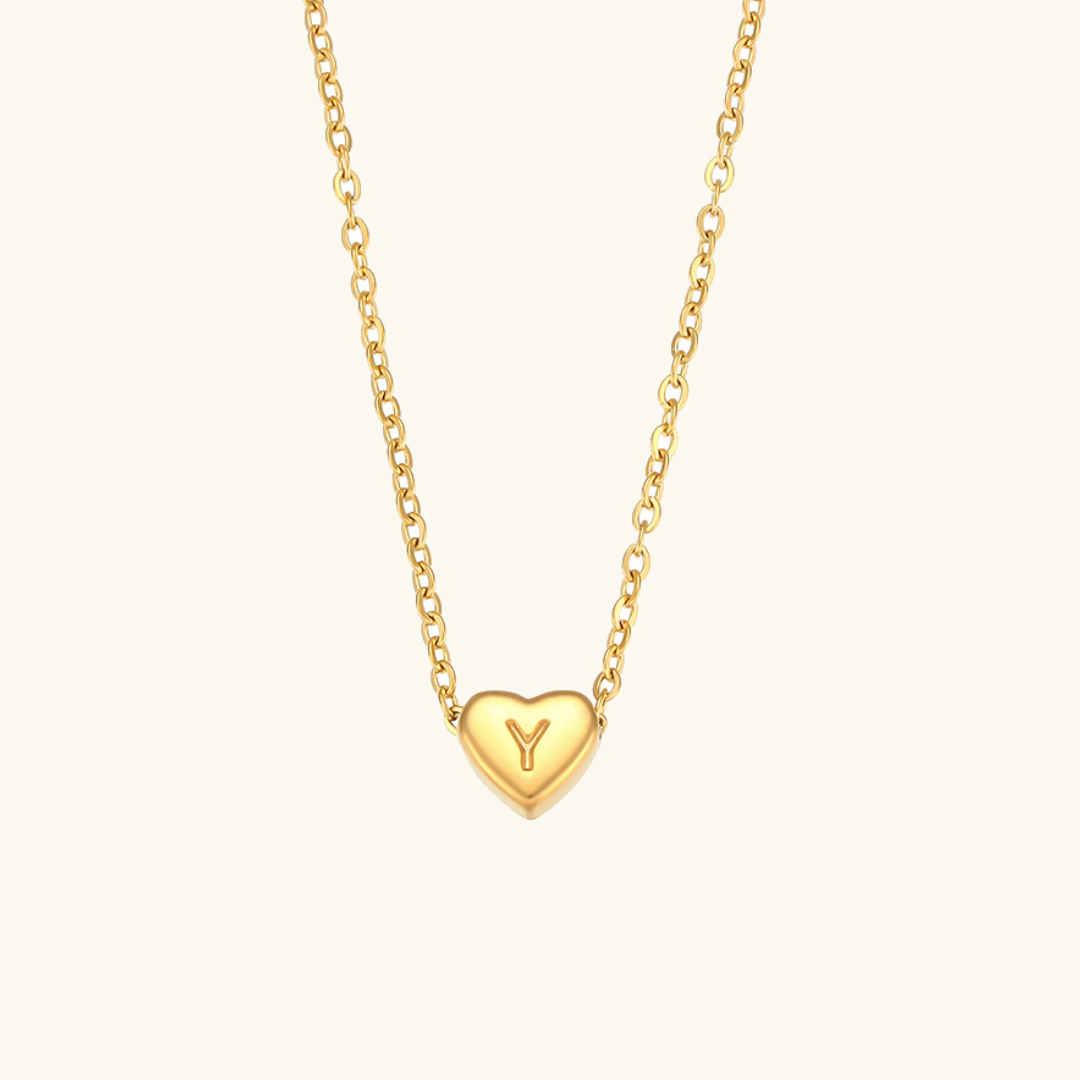 Heart - Initial Gold Necklace