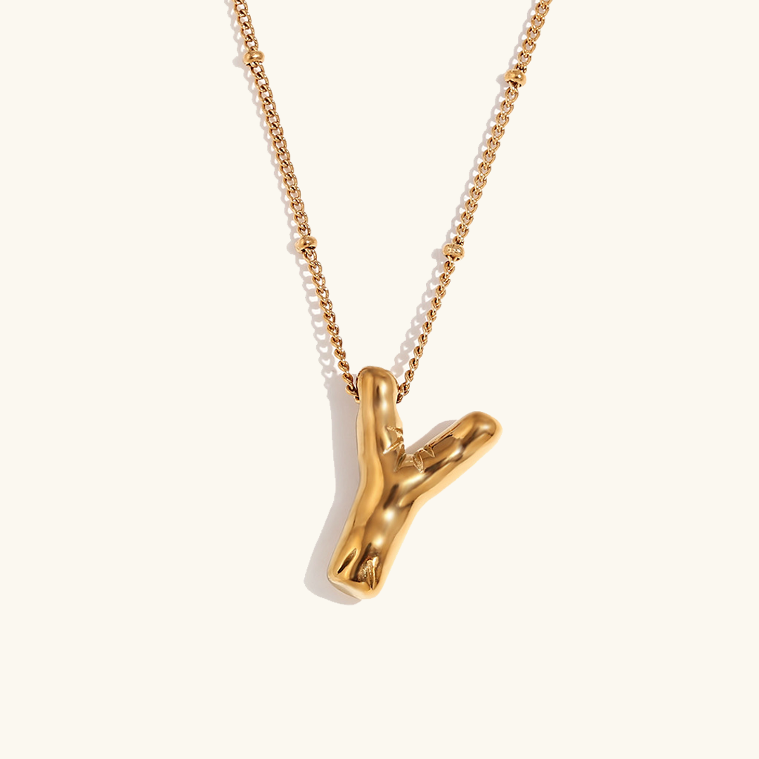 Balloon Gold Initials Necklace