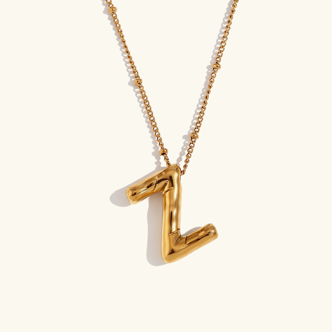Balloon Gold Initials Necklace