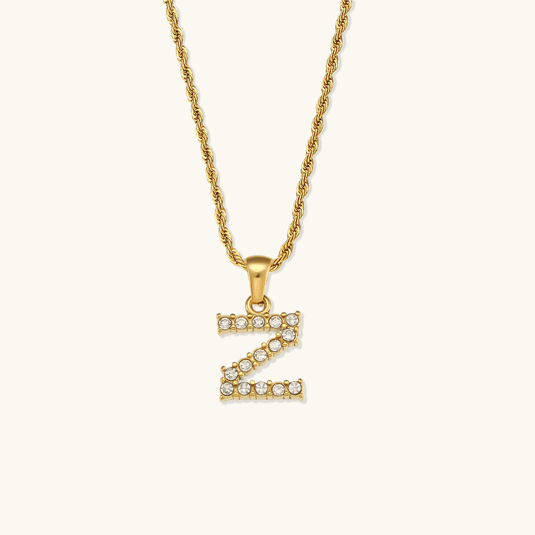 Maeve - Necklace featuring diamonds and letter initials
