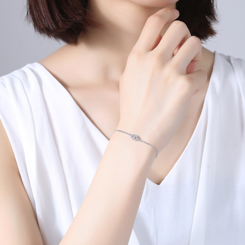 Gold Link Bracelet with Evil Eye - Evil Eye Pendant Bracelet