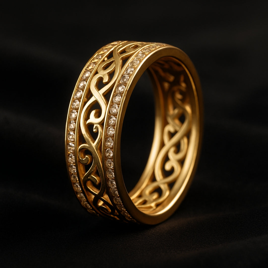 Elena – Golden Hollow Shiny Ring