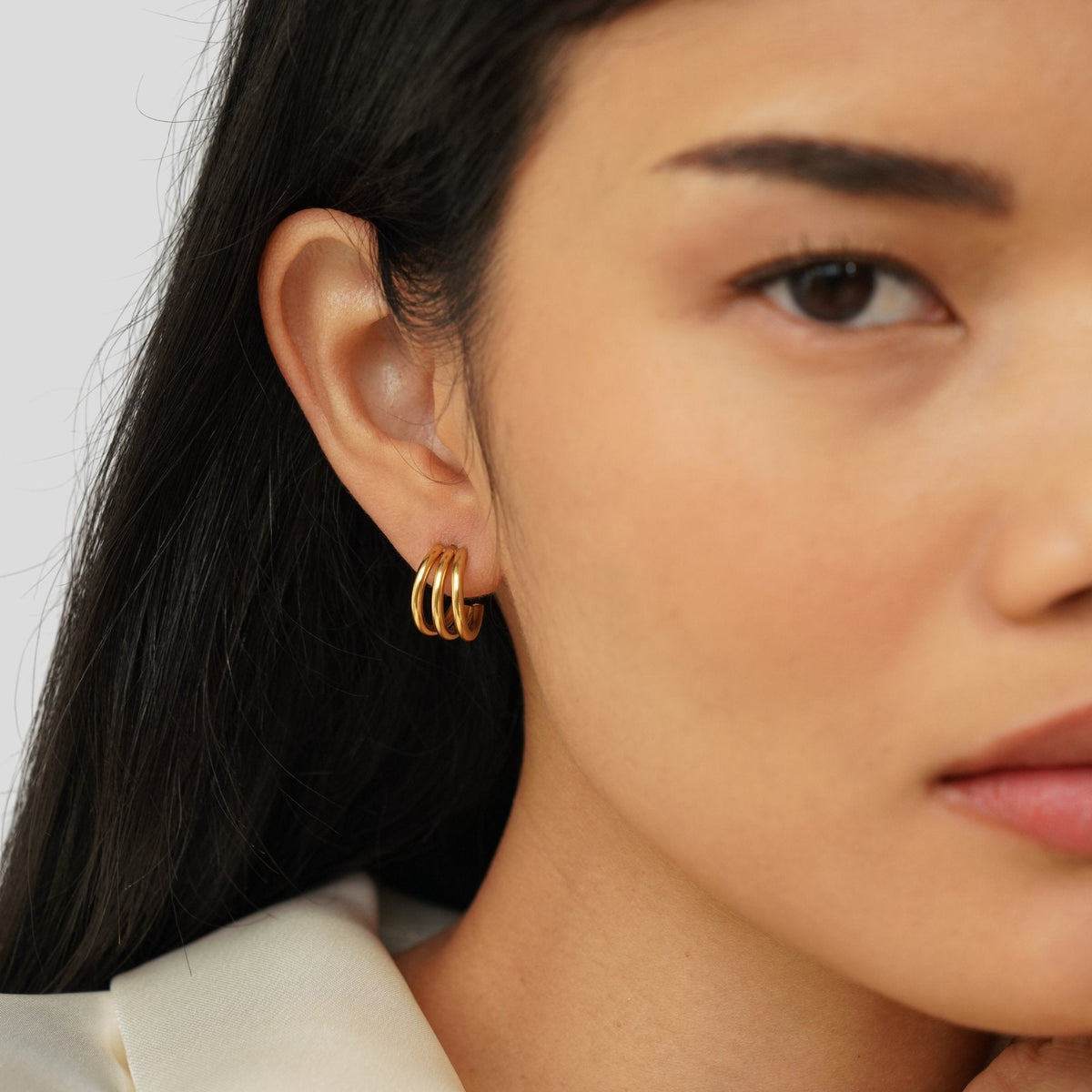 Anaya – Triple Gold-Plated Hoops