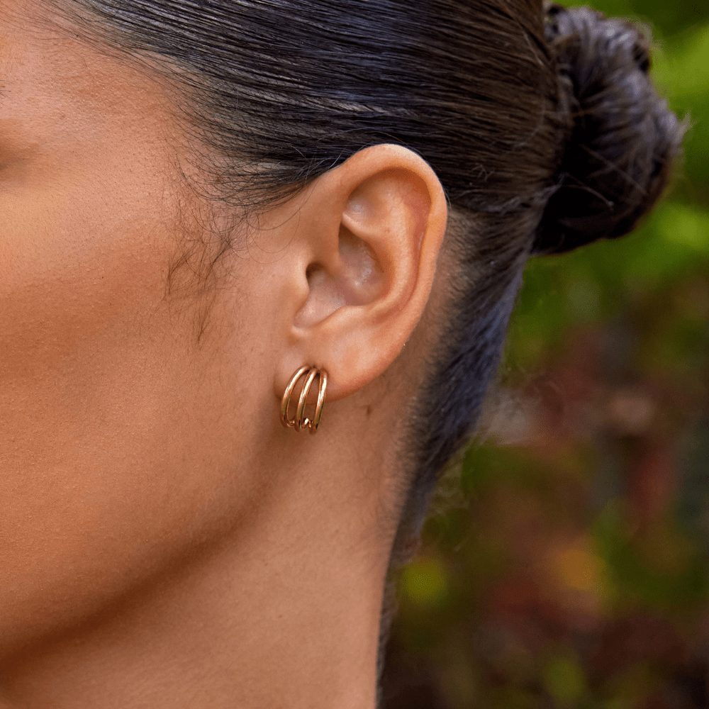 Anaya – Triple Gold-Plated Hoops