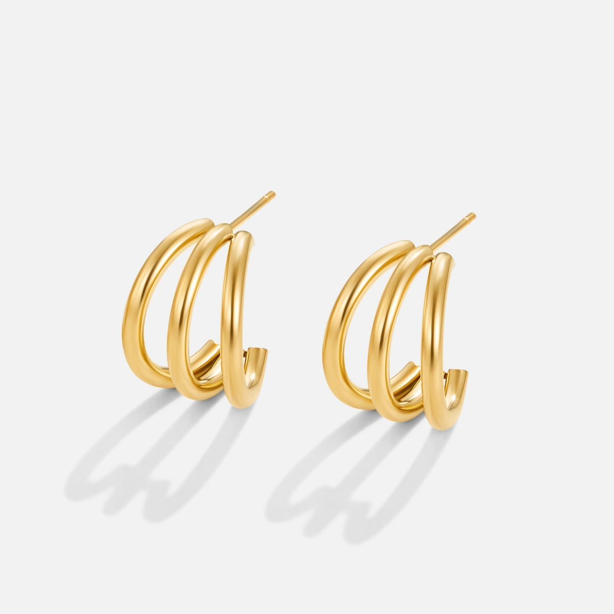 Anaya – Triple Gold-Plated Hoops