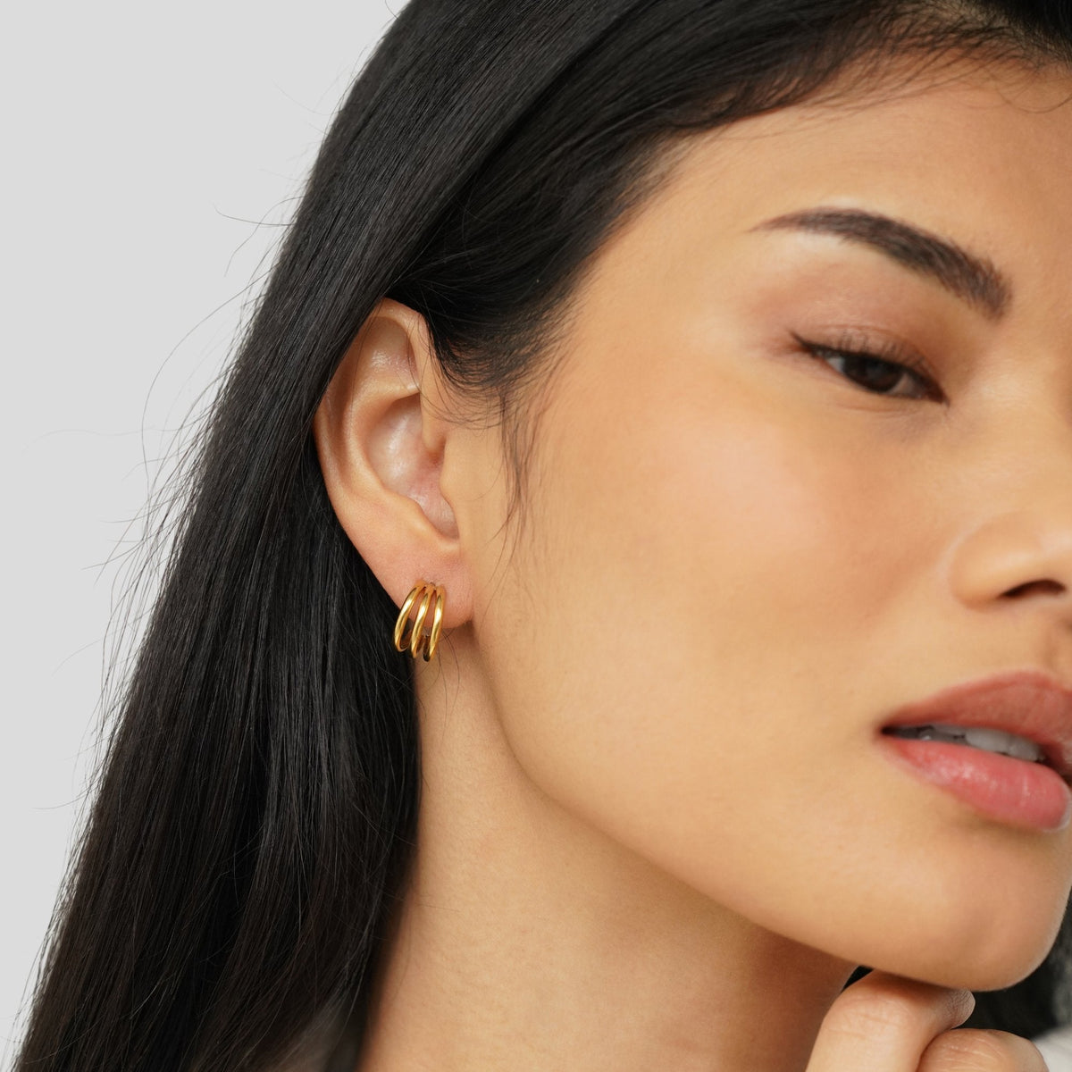Anaya – Triple Gold-Plated Hoops