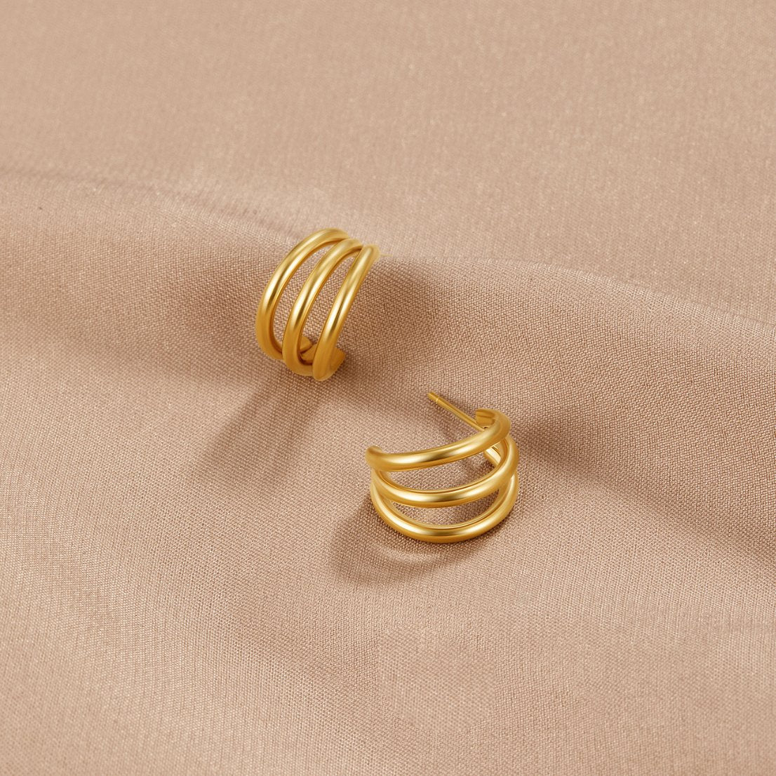 Anaya – Triple Gold-Plated Hoops
