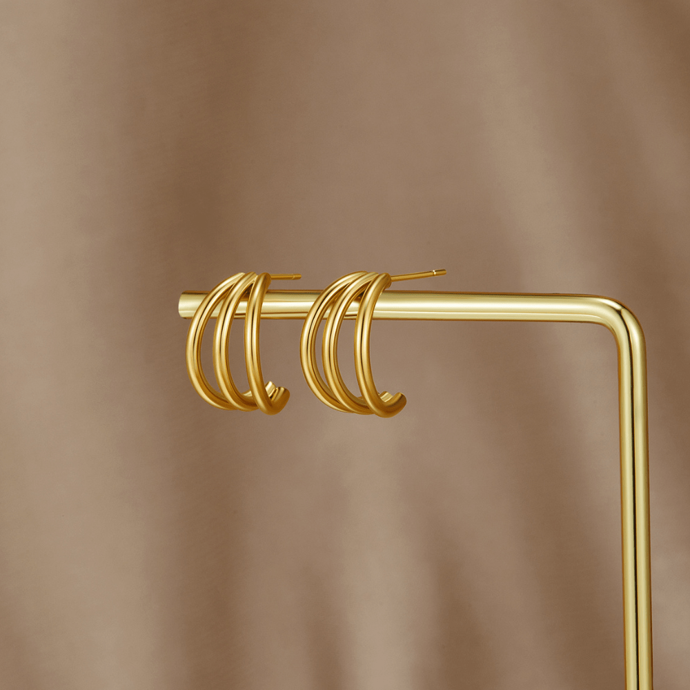 Anaya – Triple Gold-Plated Hoops
