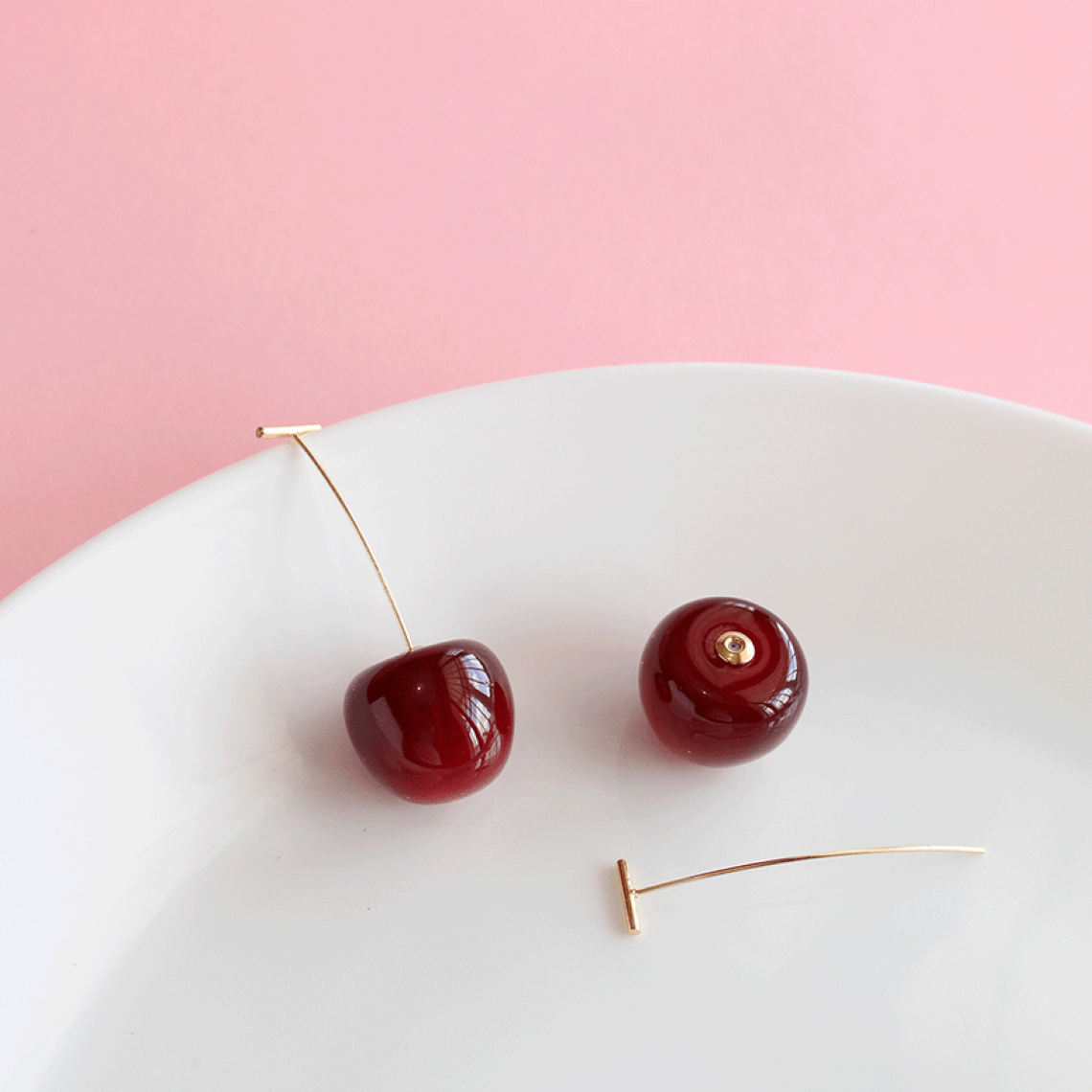 Dark Cherry Earrings - Extended Drop Earrings