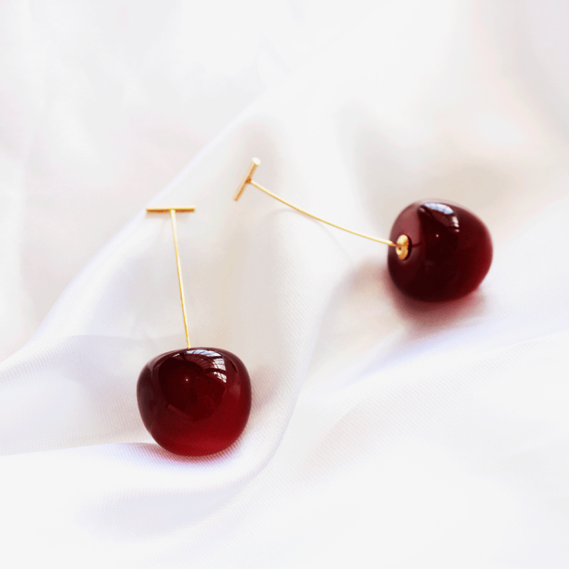 Dark Cherry Earrings - Extended Drop Earrings