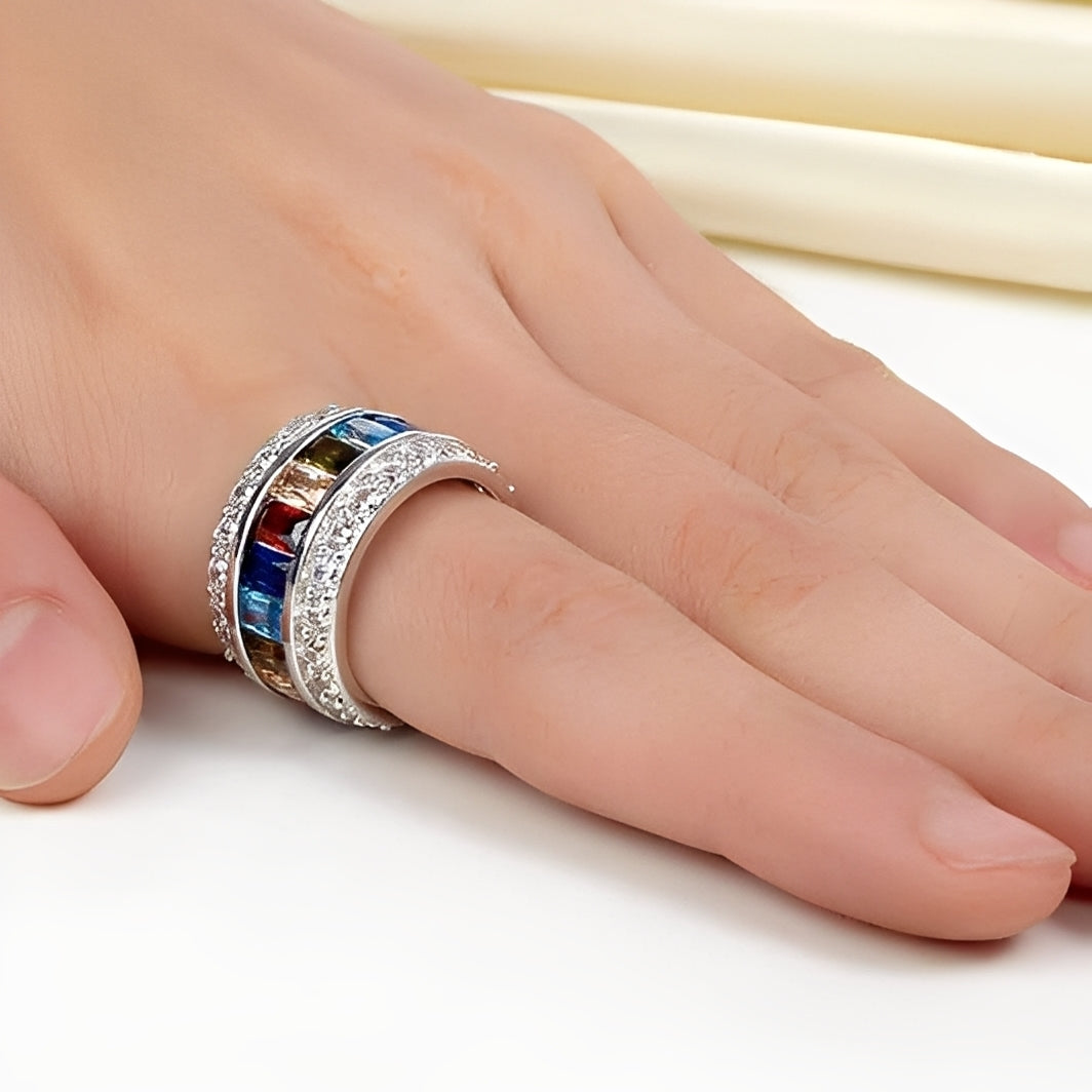 Sheena – Ring Featuring Multiple Stones in 925 Silver