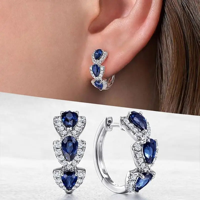 Ellie – Royal Blue Earrings with Sapphire, Stylish