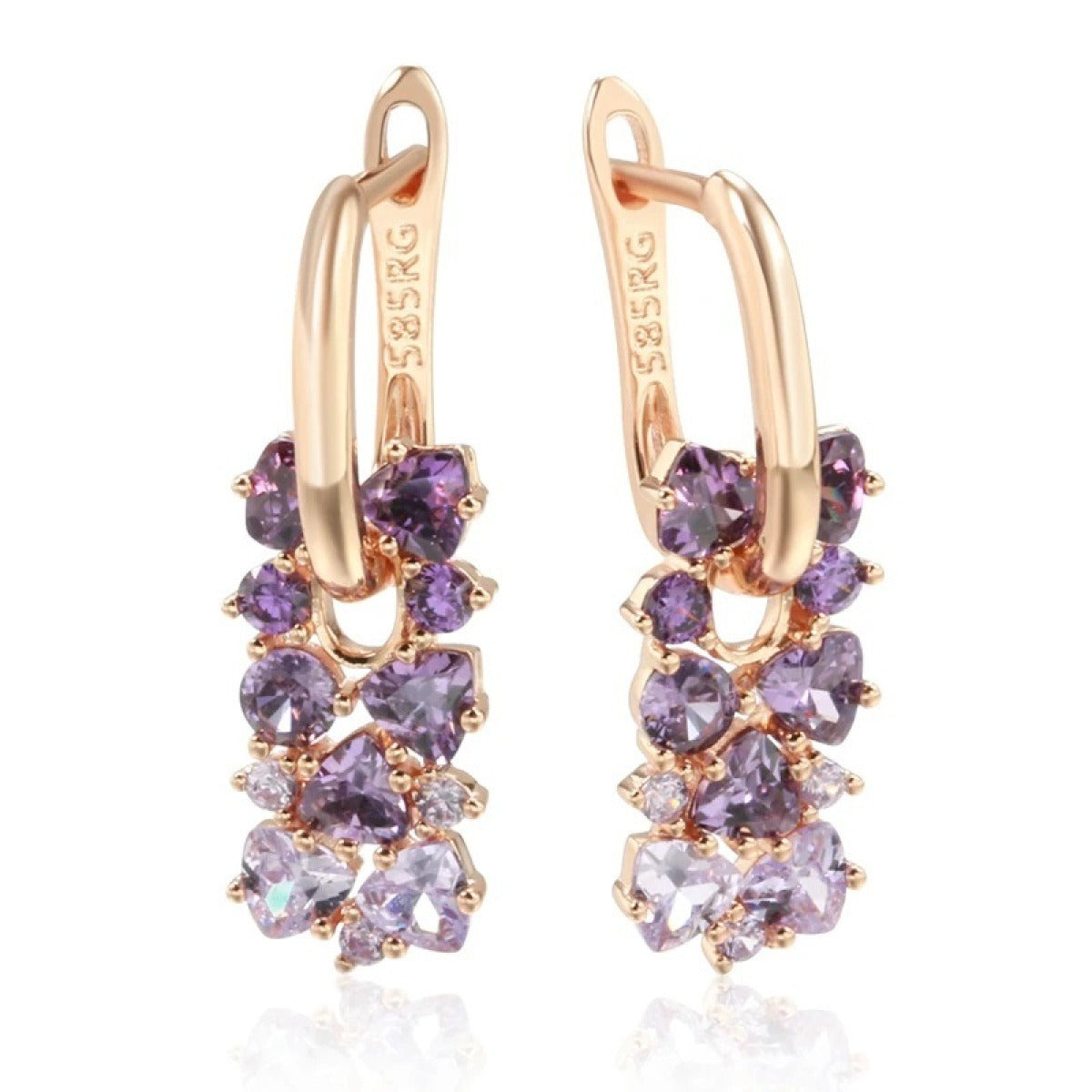 Leah - Elegant Purple Earrings